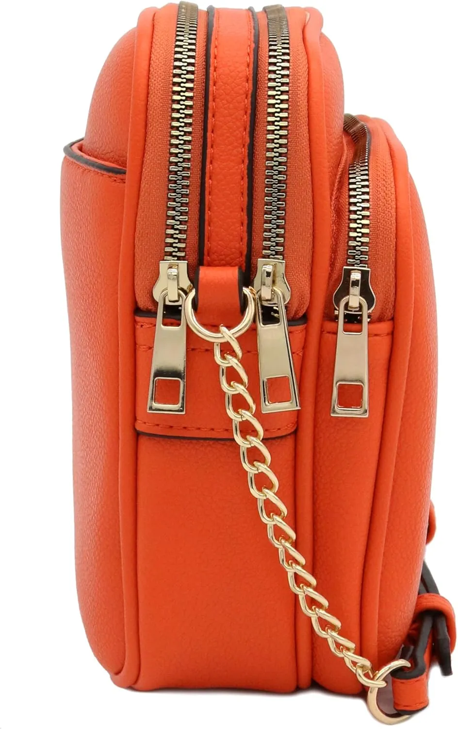 FashionPuzzle Multi Pocket PU Leather Casual Medium Crossbody Bag with Adjustable Strap