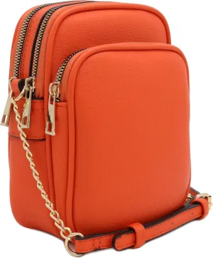 FashionPuzzle Multi Pocket PU Leather Casual Medium Crossbody Bag with Adjustable Strap