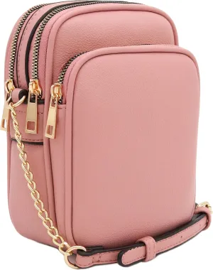 FashionPuzzle Multi Pocket PU Leather Casual Medium Crossbody Bag with Adjustable Strap