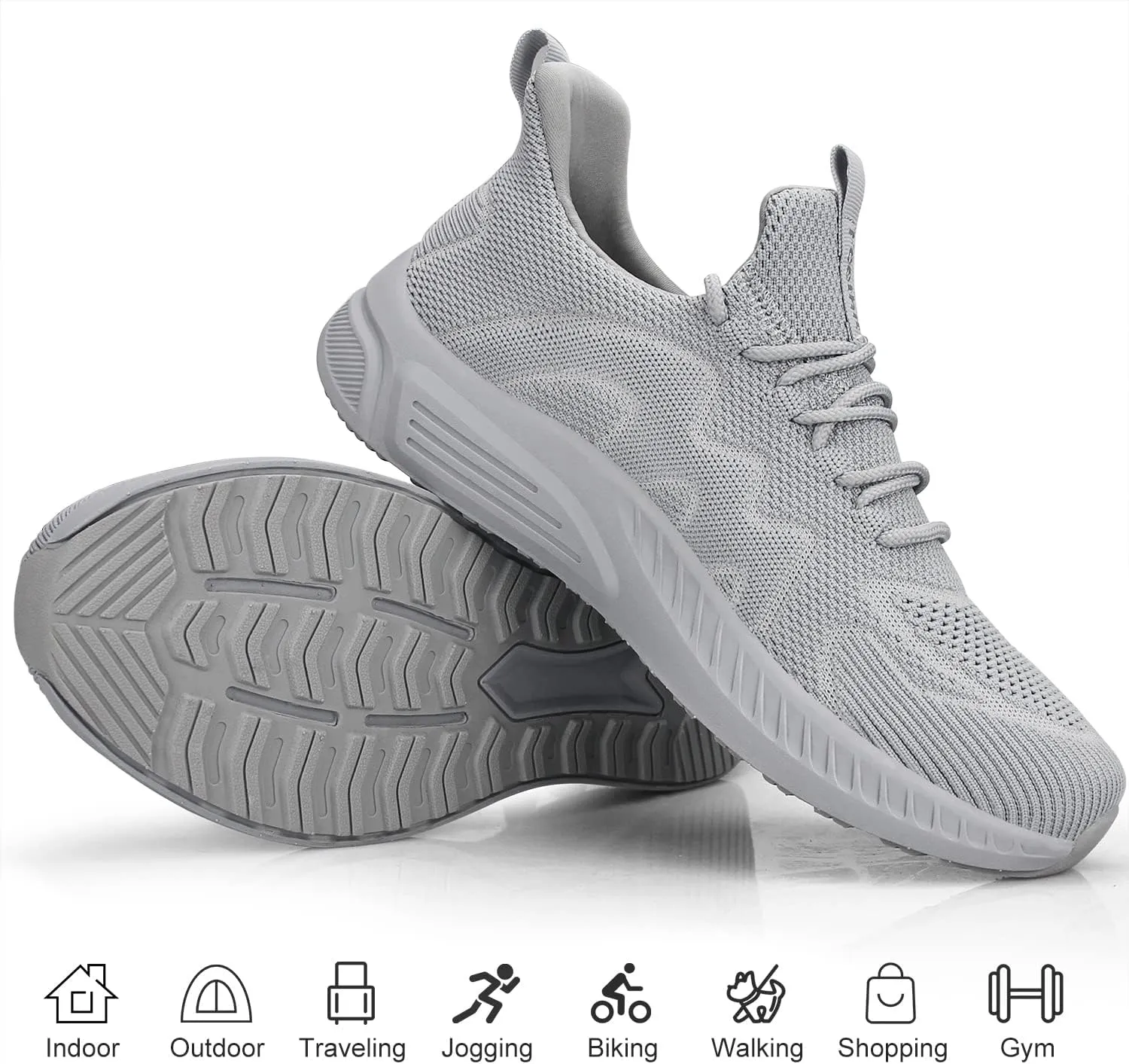 Feethit Mens Non Slip Walking Sneakers Lightweight Breathable Slip on Running Shoes Athletic Gym Tennis Shoes for Men