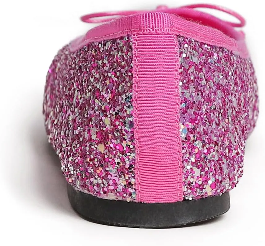 FEVERSOLE Women's Bling Soft Cushioned Comfort Flats Sparkle Party Ballets