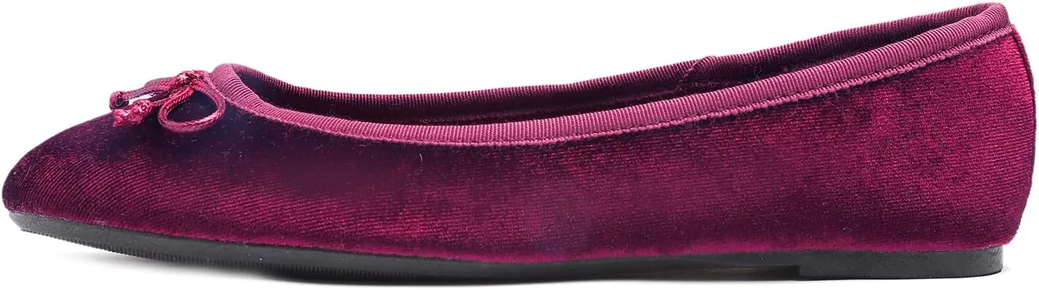 FEVERSOLE Women's Ultra Soft Colorful Memory Foam Cushioned Faux Suede Home Ballet Flats
