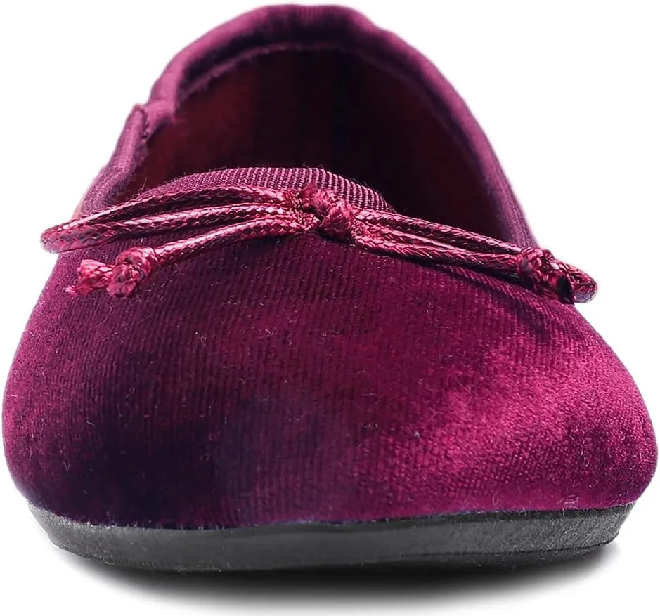 FEVERSOLE Women's Ultra Soft Colorful Memory Foam Cushioned Faux Suede Home Ballet Flats