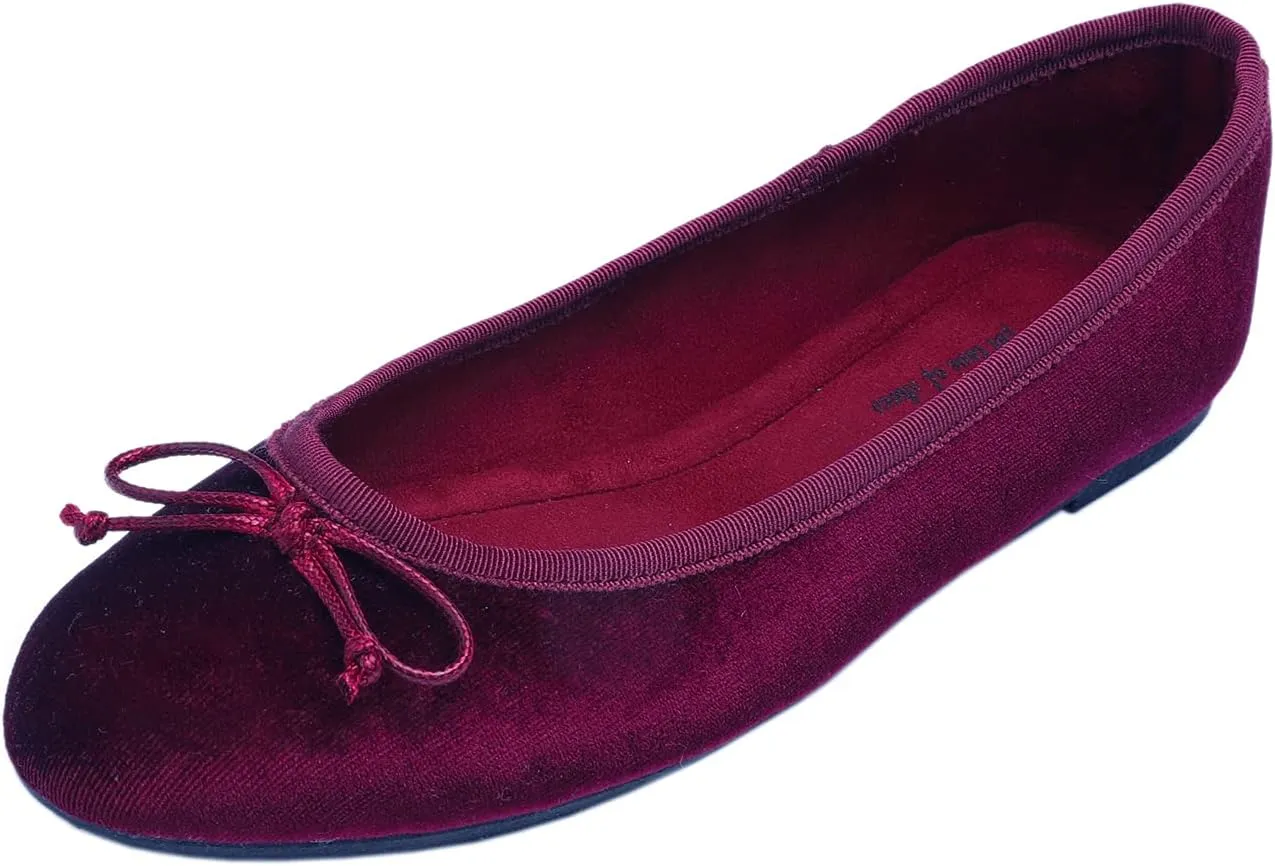 FEVERSOLE Women's Ultra Soft Colorful Memory Foam Cushioned Faux Suede Home Ballet Flats