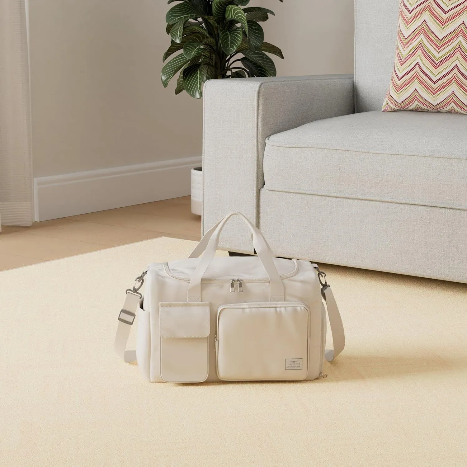 FIORETTO Women's Gym Duffle Bag with Shoes Compartment, 37L Capacity, Ideal for Travel, Gym, Sports, Duffel, Weekender