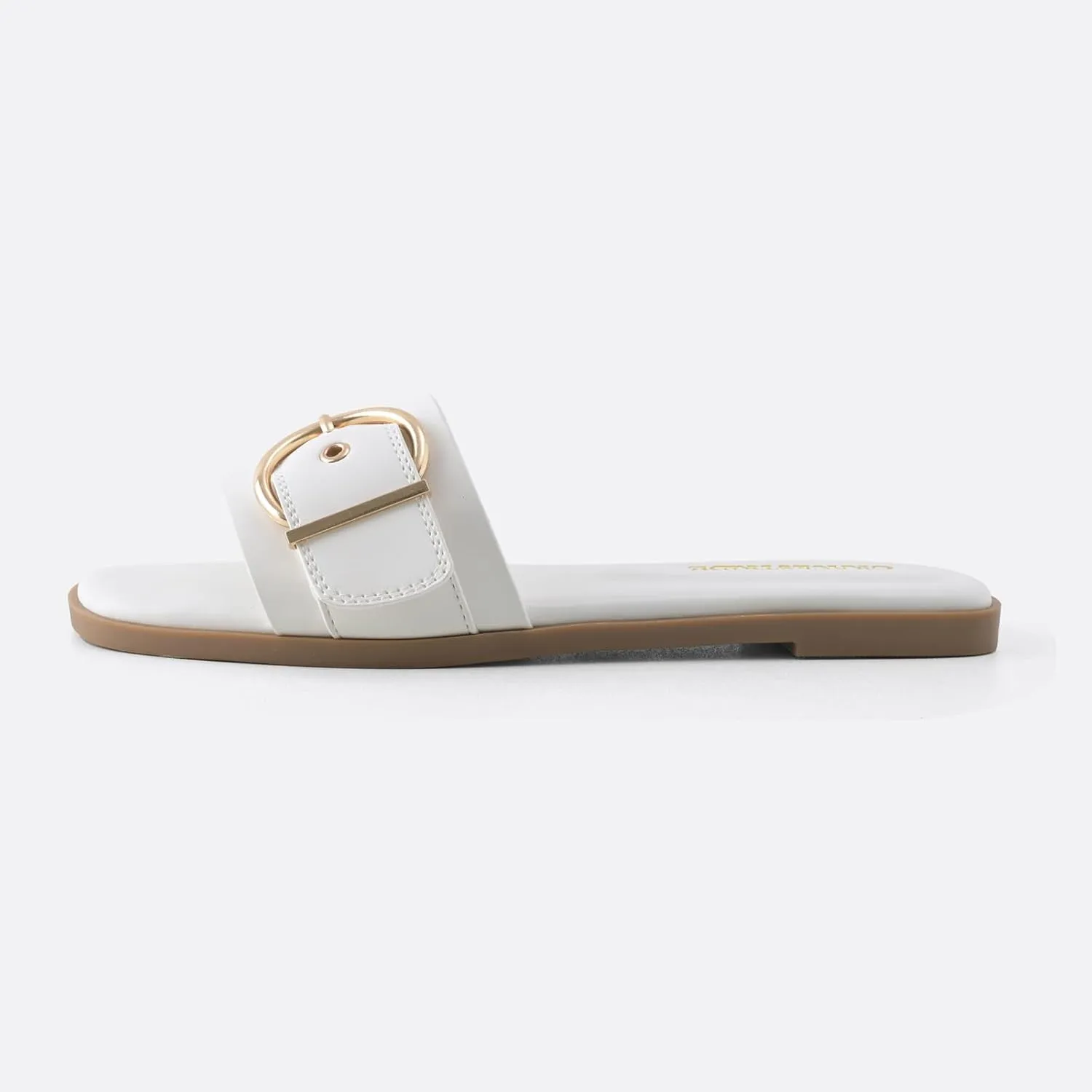 Flat Sandals for Women Fashion Square Open Toe Slip On Slides Sandals Summer