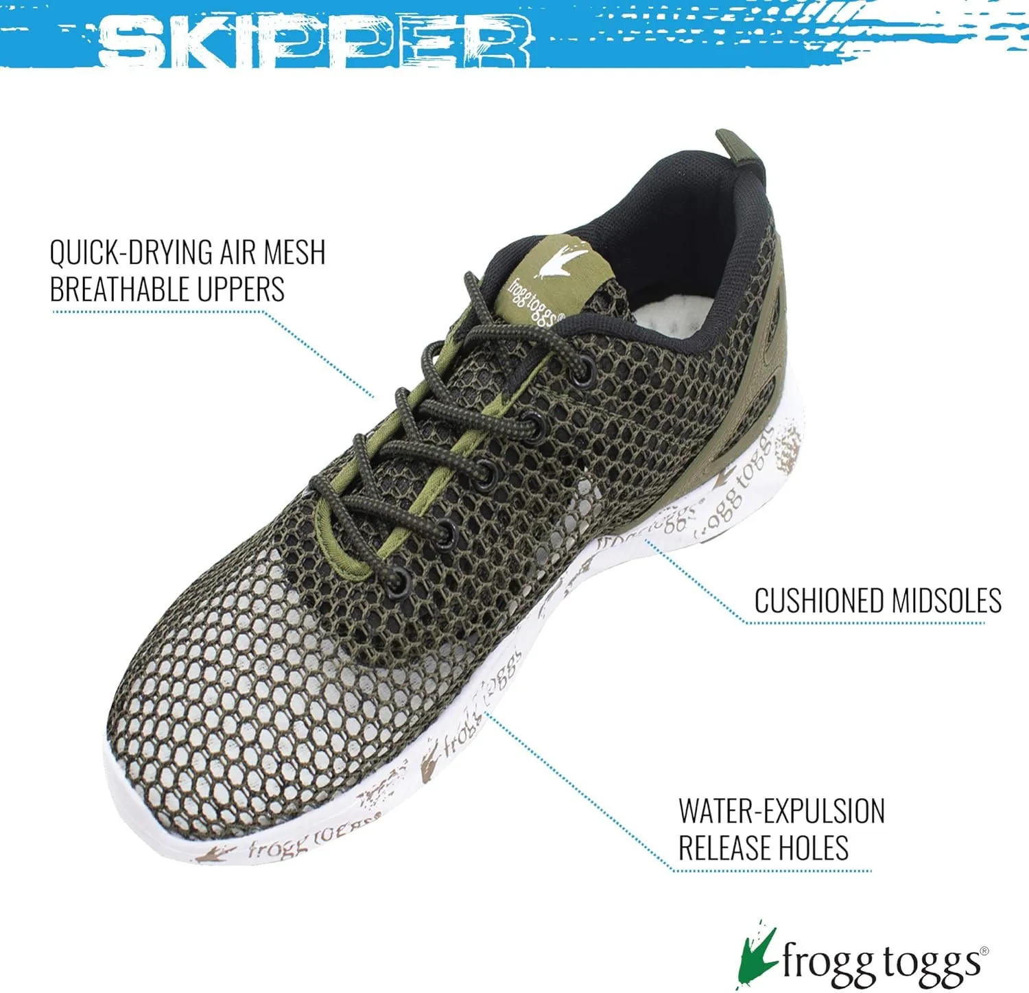 FROGG TOGGS Men's Skipper Water Draining Quick Dry Sport Shoe