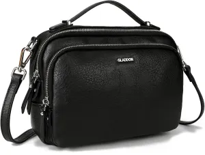 GLITZALL Multi Pockets Crossbody Bags for Women Small Top Handle Purse Satchel and Medium Pocketbooks with Soft Vegan Leather