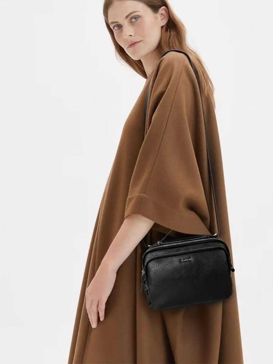 GLITZALL Multi Pockets Crossbody Bags for Women Small Top Handle Purse Satchel and Medium Pocketbooks with Soft Vegan Leather