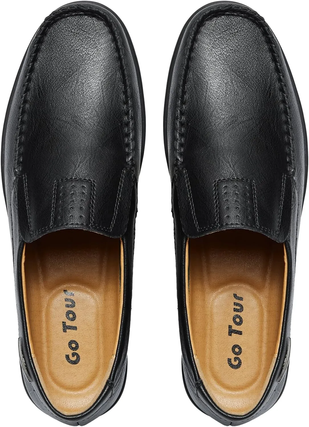 Go Tour Men’s Casual Leather Fashion Slip-on Loafers Shoes