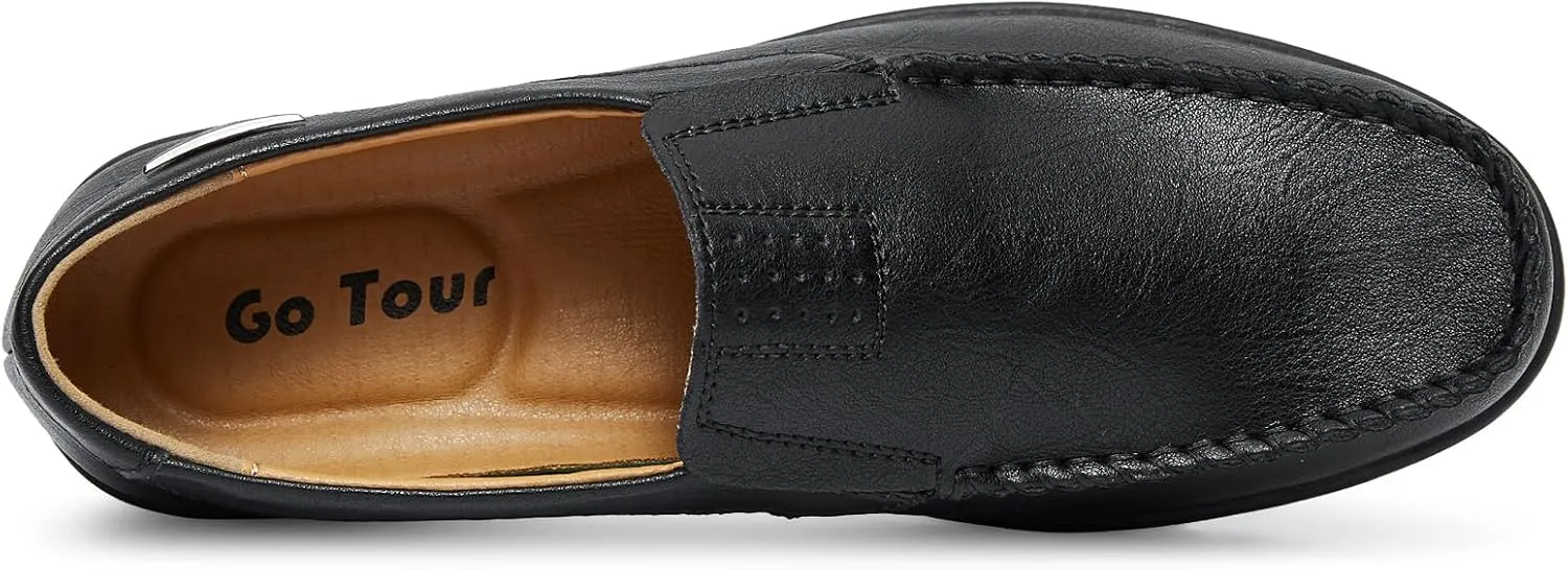 Go Tour Men’s Casual Leather Fashion Slip-on Loafers Shoes