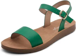 Herstyle Monday Womens Open Toes One Band Ankle Strap Flat Sandals