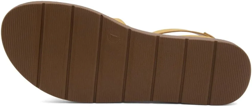 Herstyle Needed Me Women's Flat Sandals, Open Toe Two Bands with Ankle Strap and Buckle, Lightweight Sandals with Cushioned Footbed for Summer Walking and Daily Wear