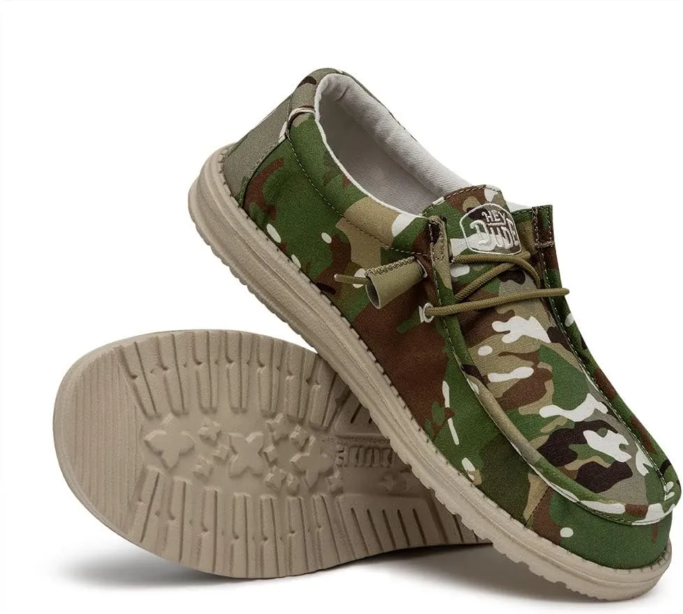 Hey Dude Men's Wally Camo | Men's Loafers | Men's Slip On Shoes | Comfortable & Light-Weight