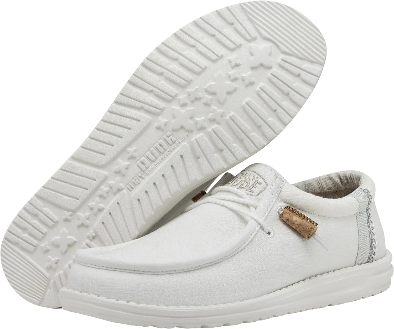 Hey Dude Men's Wally Linen | Men's Loafers | Men's Slip On Shoes | Comfortable & Light-Weight