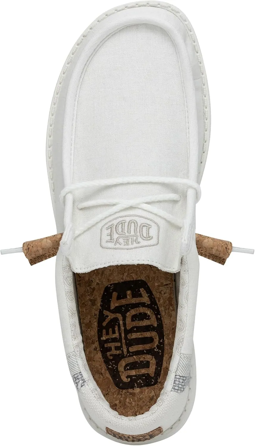 Hey Dude Men's Wally Linen | Men's Loafers | Men's Slip On Shoes | Comfortable & Light-Weight