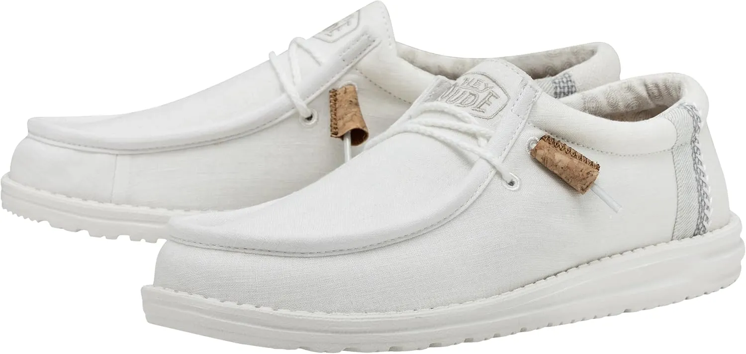 Hey Dude Men's Wally Linen | Men's Loafers | Men's Slip On Shoes | Comfortable & Light-Weight