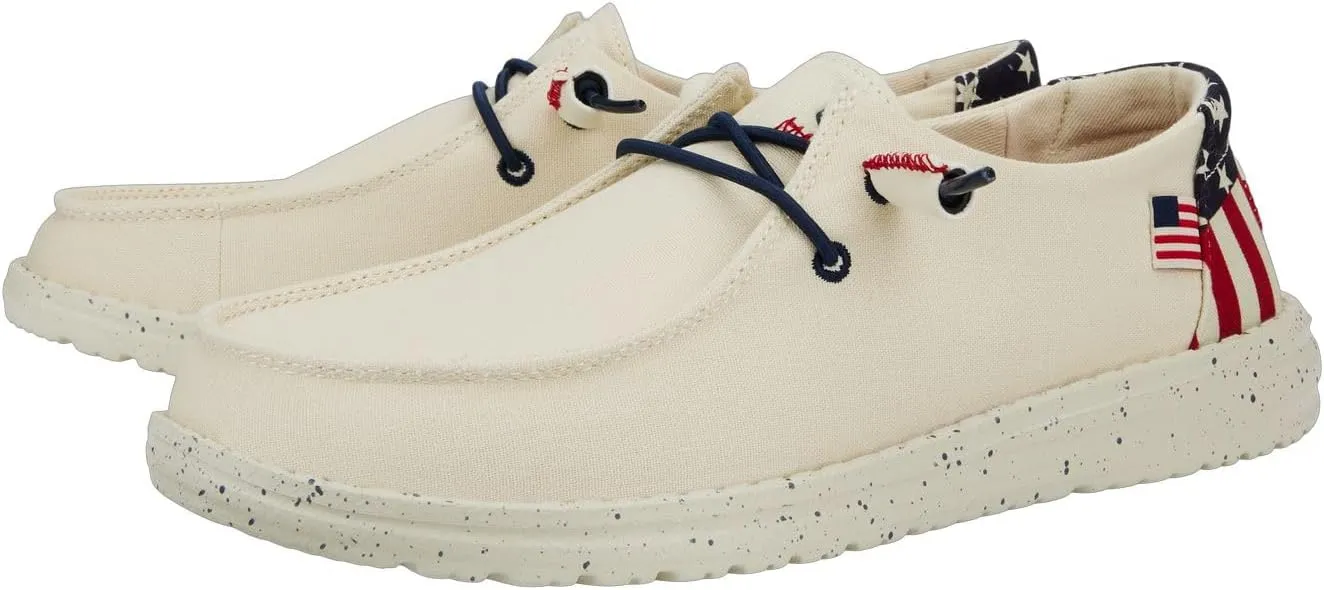 Hey Dude Wendy Americana Splatter, Women’s Shoes, Women’s Slip-on Loafers, Comfortable & Light-Weight