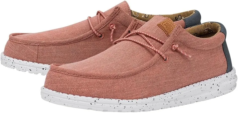 HEYDUDE Men's Wally Washed Canvas, Men’s Shoes, Slip-on Loafers, Comfortable & Light-Weight