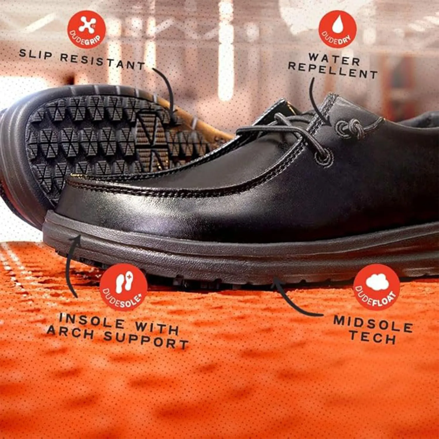 HEYDUDE Wendy Work CE, Women’s Shoes, Slip-on Loafers, Light-Weight, Water Repellent & Slip Resistant