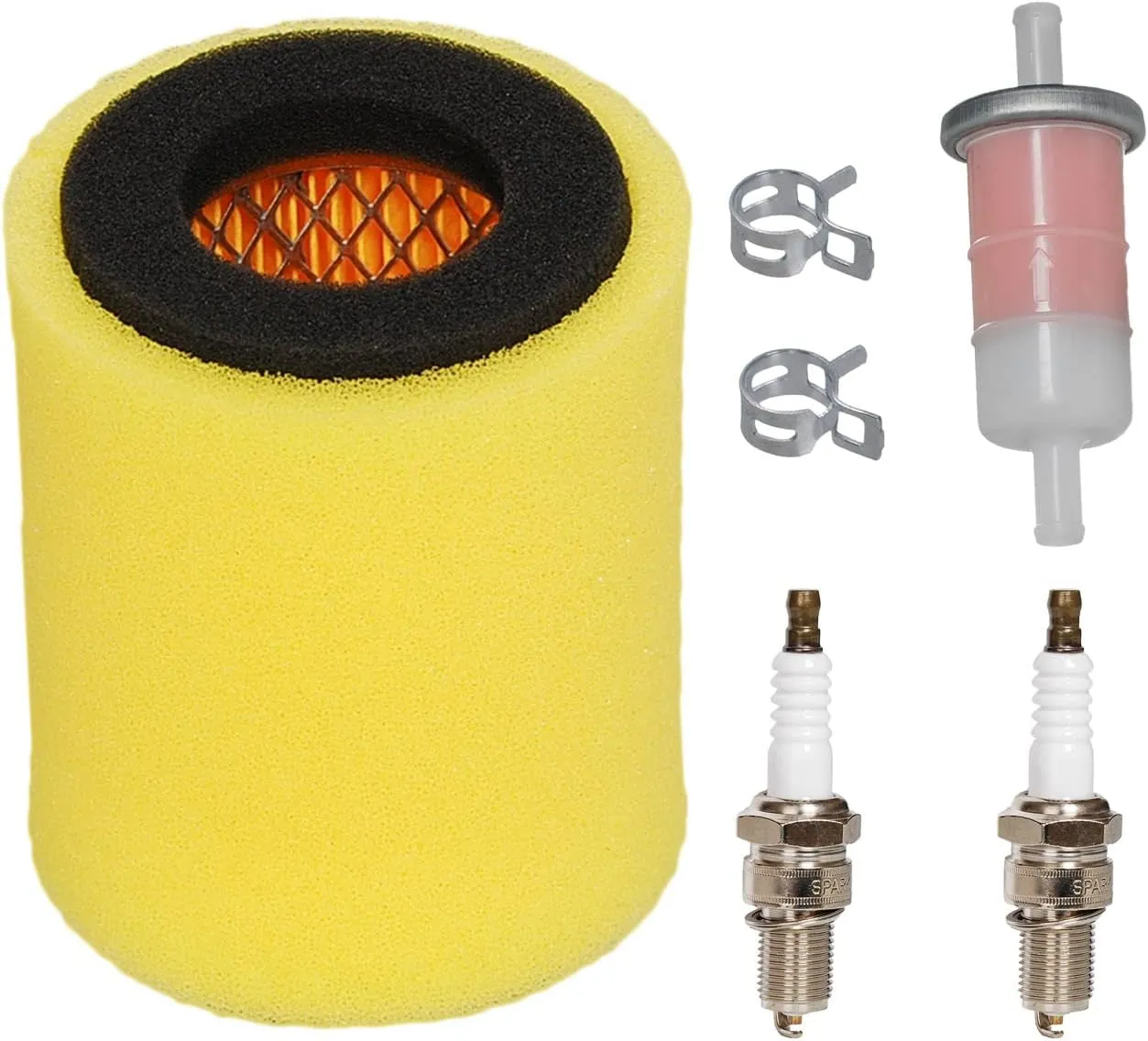 HIFROM 11013-1263 Replacement Air Filter with Fuel Filter Spark Plug Tune Up Kit Compatible with Kawasaki Mule 550 600 610 2510 2500 3000 3010 4000 4010 Drive Converter