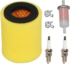 HIFROM 11013-1263 Replacement Air Filter with Fuel Filter Spark Plug Tune Up Kit Compatible with Kawasaki Mule 550 600 610 2510 2500 3000 3010 4000 4010 Drive Converter