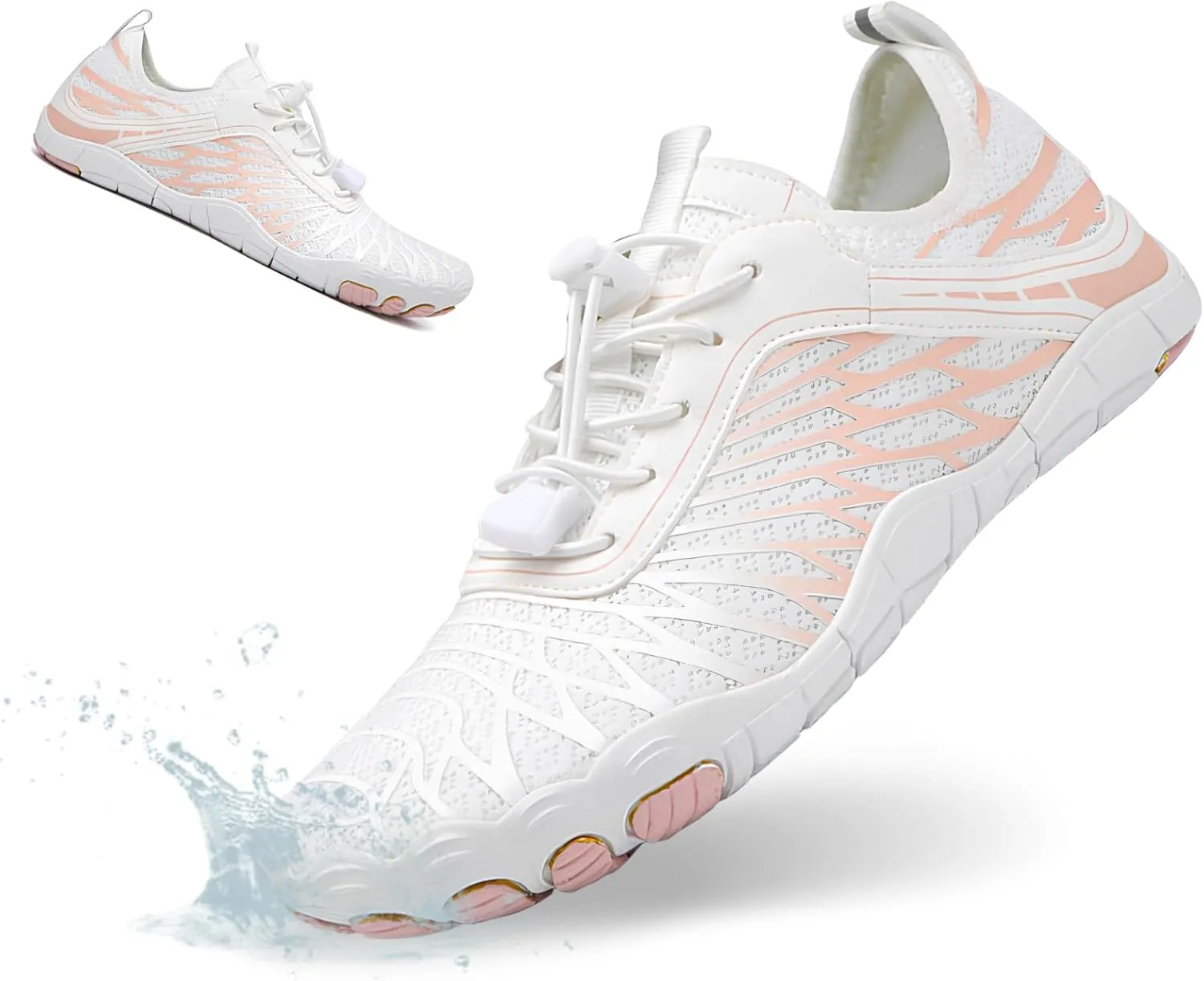 HiGropcore Water Shoes Men Women, Barefoot Wide Toe Box Beach Shoes, Quick Dry Breathable Swim Aqua Socks with Drainage