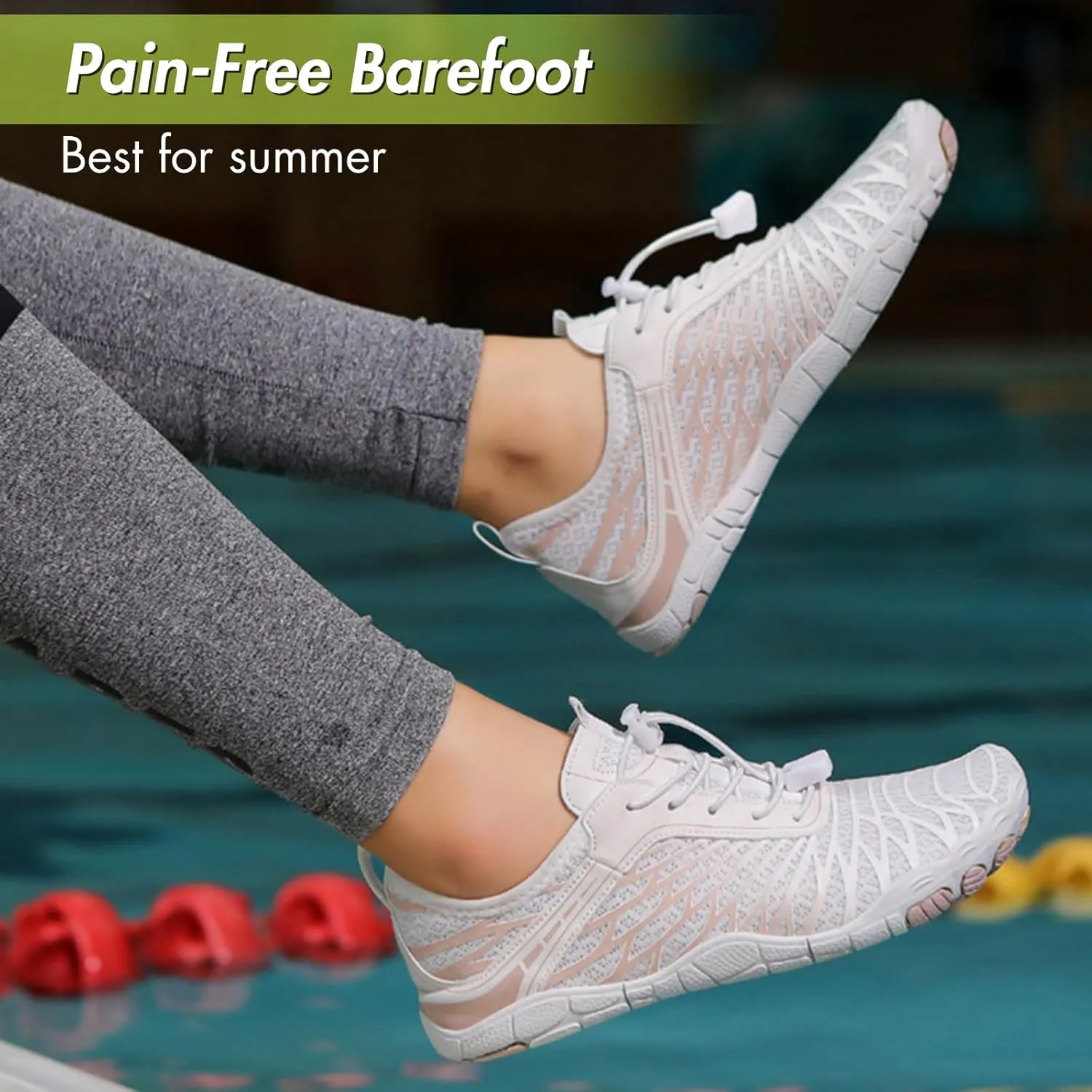 HiGropcore Water Shoes Men Women, Barefoot Wide Toe Box Beach Shoes, Quick Dry Breathable Swim Aqua Socks with Drainage