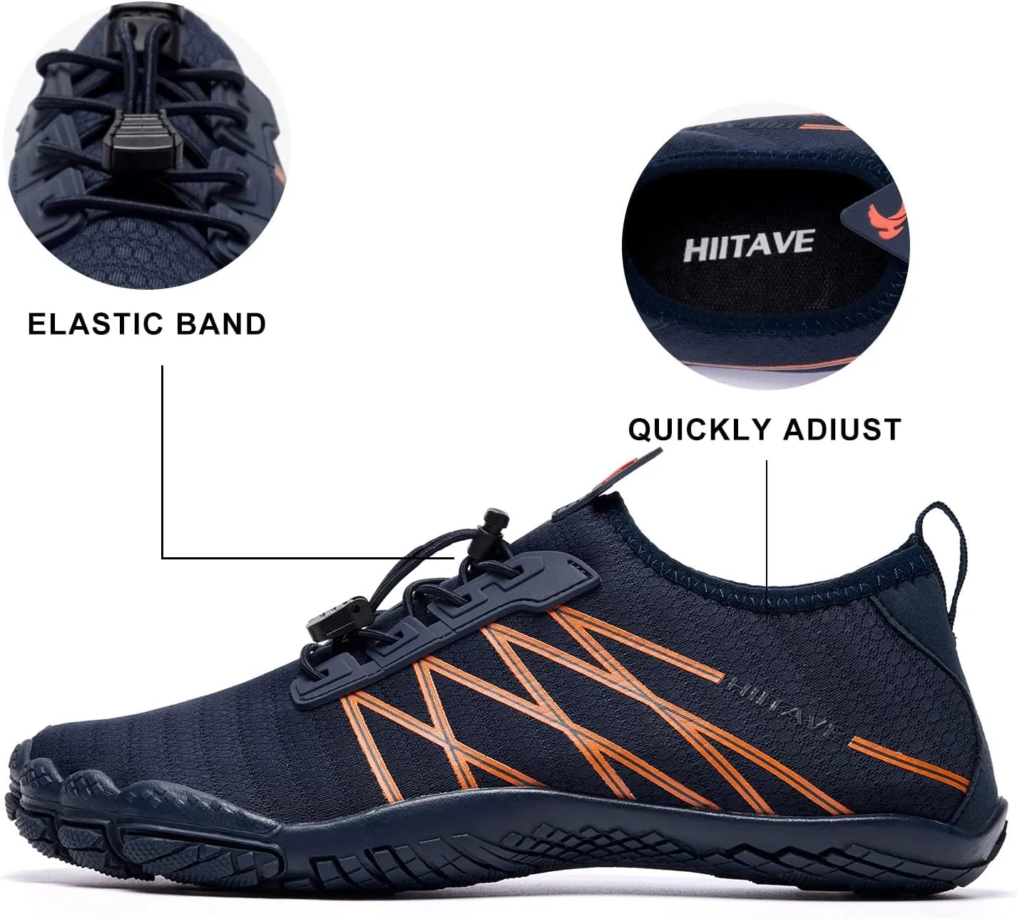 HIITAVE Men Barefoot Water Shoes Beach Aqua Socks Quick Dry for Outdoor Sport Hiking Swiming Surfing