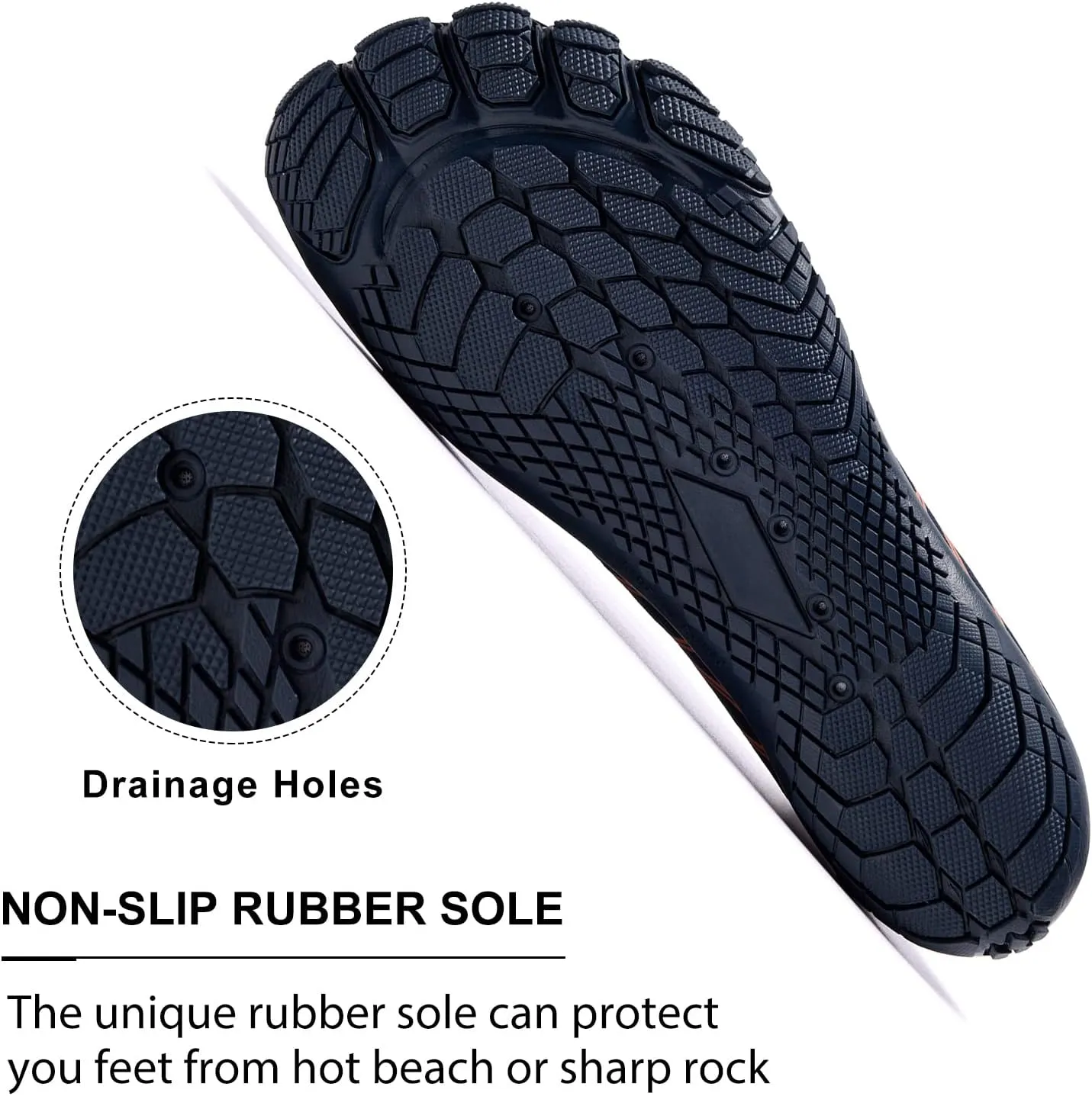 HIITAVE Men Barefoot Water Shoes Beach Aqua Socks Quick Dry for Outdoor Sport Hiking Swiming Surfing