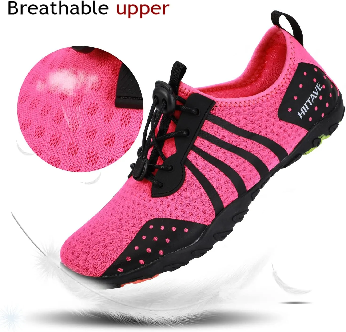 HIITAVE Womens Aqua Beach Water Shoes Quick Dry Barefoot Swim Socks for Surf Pool River Walking Diving Water Sports