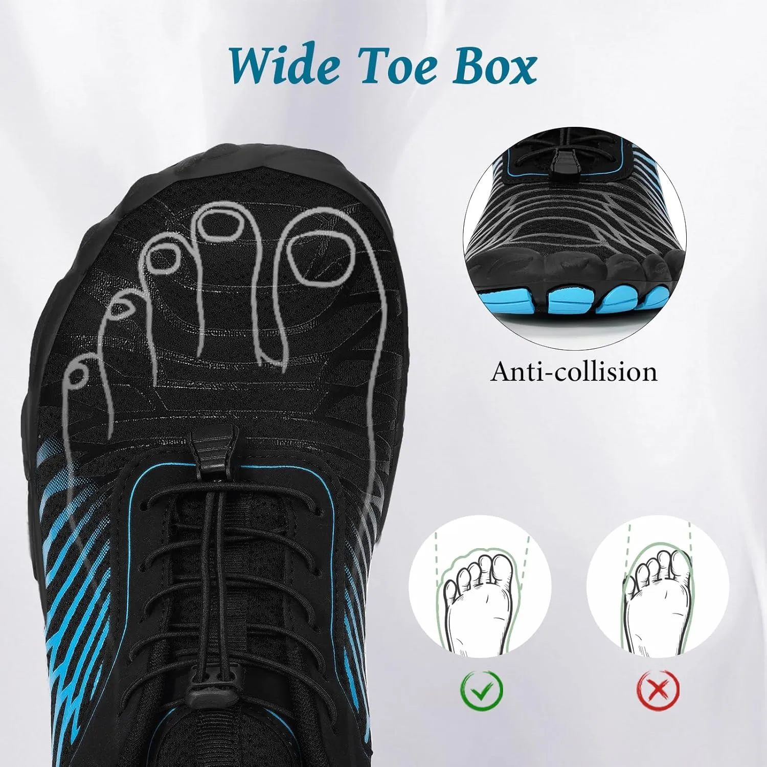Hike Barefoot Shoes, Pro Barefoot Shoes Women Men Footwear, Athletic Hiking Minimalist Water Shoe Breathable Quick Dry Zero Drop Trail Running Shoe with Non-Slip Sole & Wide Toe Box