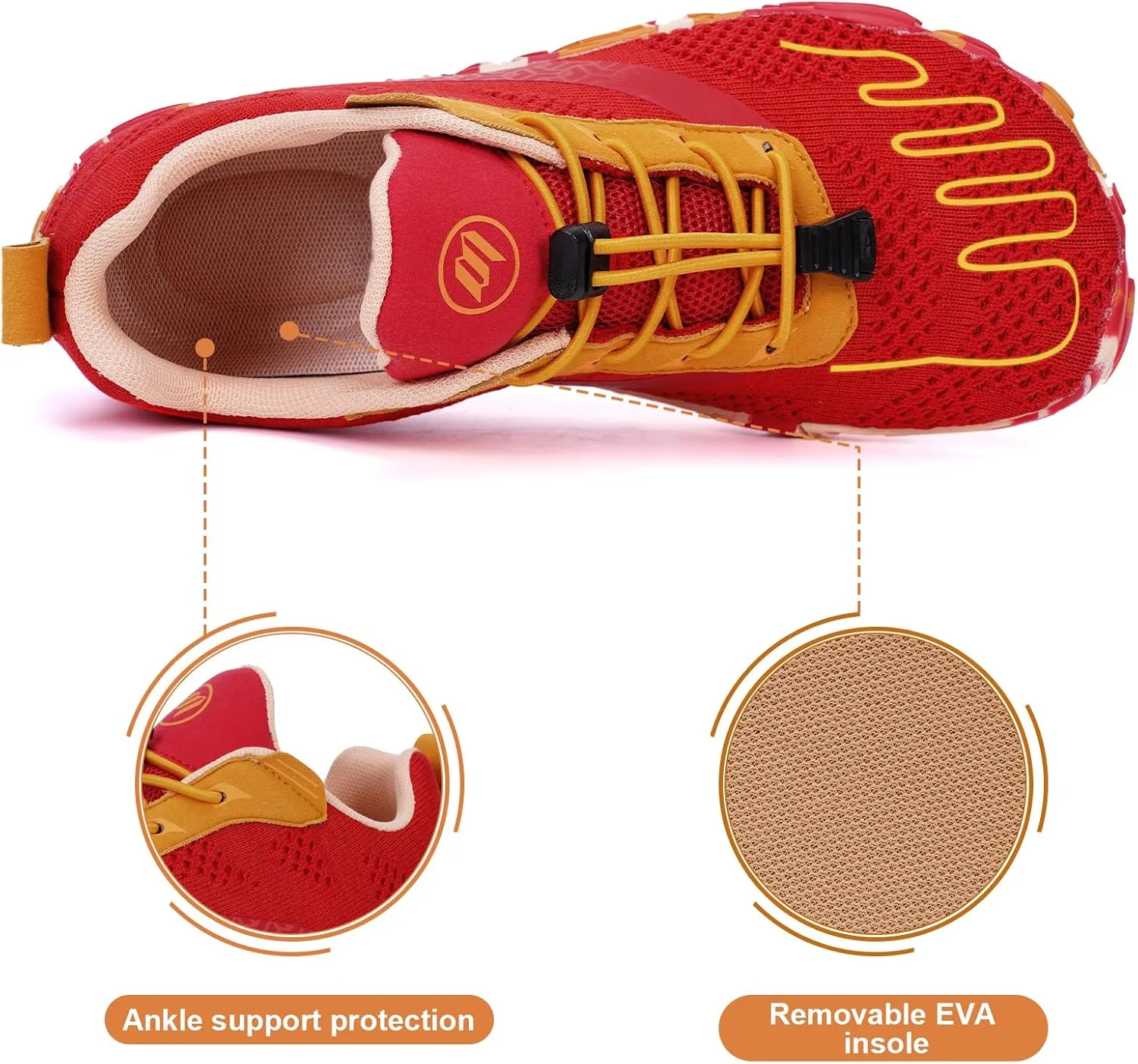 Hike Barefoot Shoes, Pro Barefoot Shoes Women Men Footwear, Athletic Hiking Minimalist Water Shoe Breathable Quick Dry Zero Drop Trail Running Shoe with Non-Slip Sole & Wide Toe Box