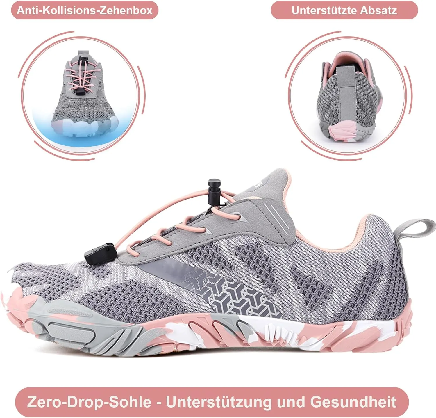 Hike Barefoot Shoes, Pro Barefoot Shoes Women Men Footwear, Athletic Hiking Minimalist Water Shoe Breathable Quick Dry Zero Drop Trail Running Shoe with Non-Slip Sole & Wide Toe Box