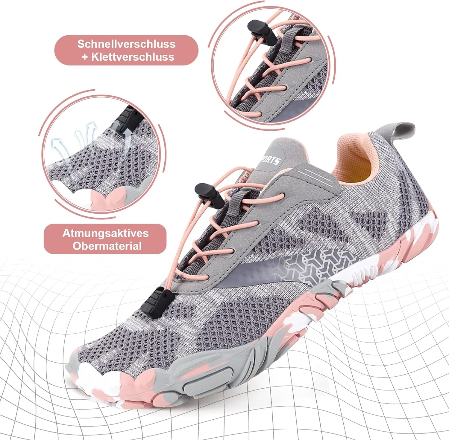 Hike Barefoot Shoes, Pro Barefoot Shoes Women Men Footwear, Athletic Hiking Minimalist Water Shoe Breathable Quick Dry Zero Drop Trail Running Shoe with Non-Slip Sole & Wide Toe Box