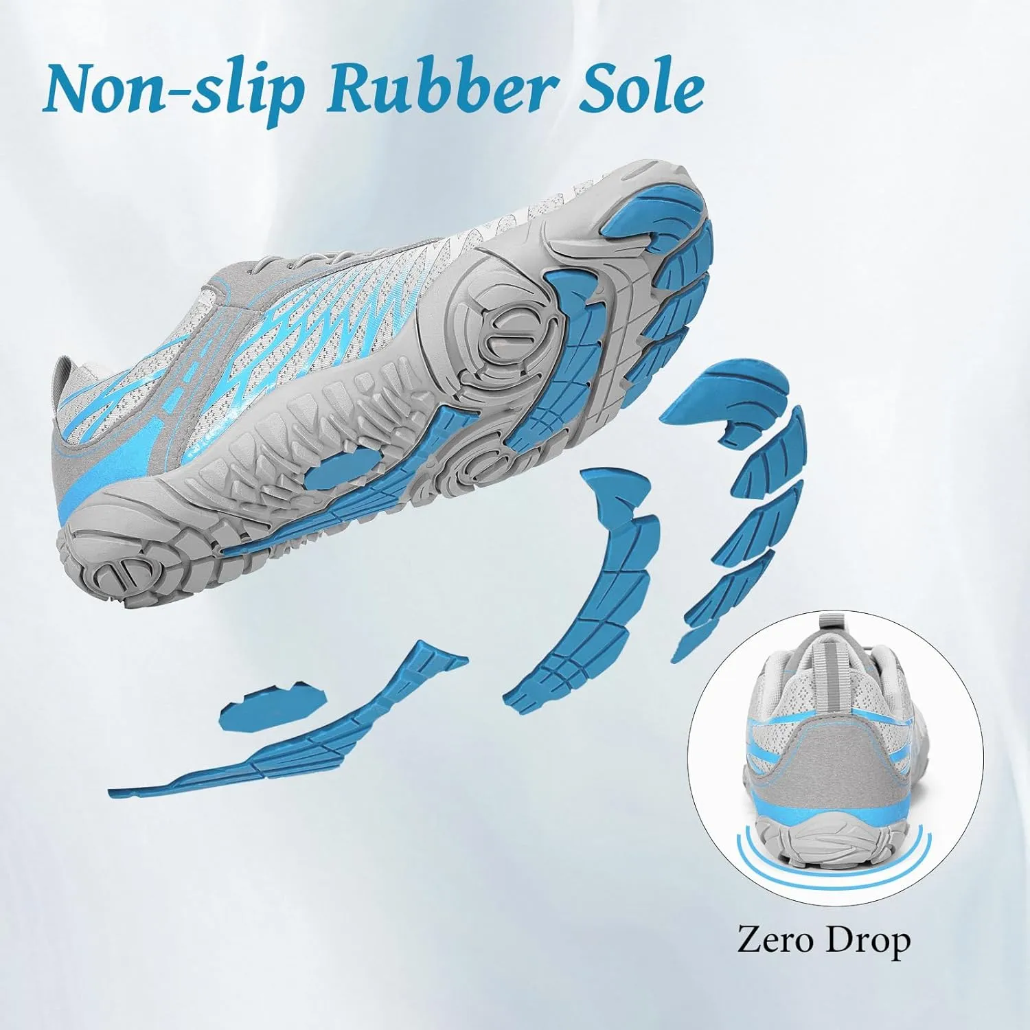 Hike Barefoot Shoes, Pro Barefoot Shoes Women Men Footwear, Athletic Hiking Minimalist Water Shoe Breathable Quick Dry Zero Drop Trail Running Shoe with Non-Slip Sole & Wide Toe Box