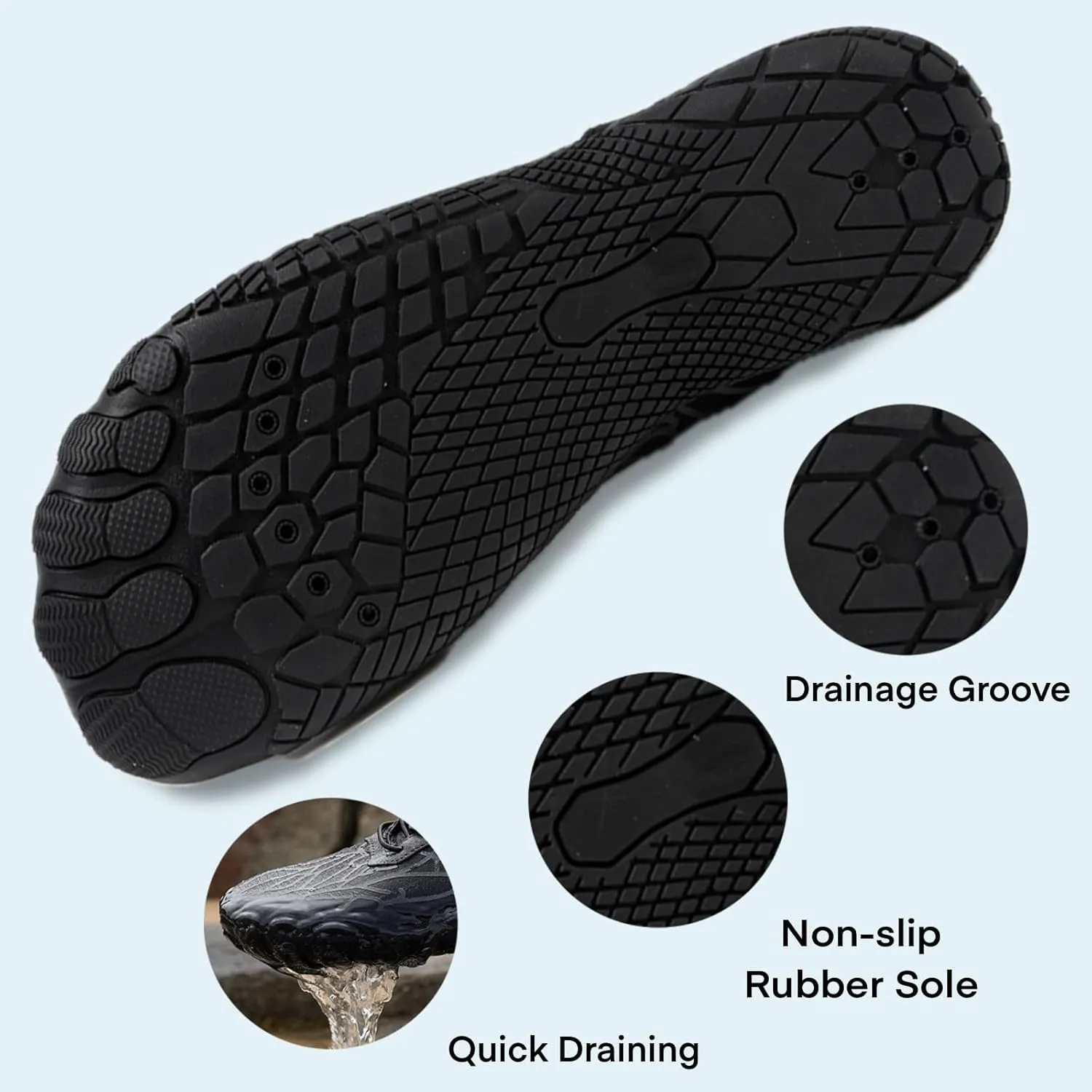 Hike Barefoot Water Shoes for Women Men, Barefoot Shoes with Wide Toe Box, Non-Slip & Quick Dry Breathable Aqua Socks for Beach Pool Aqua Swim Surf Hiking Walking Shoes