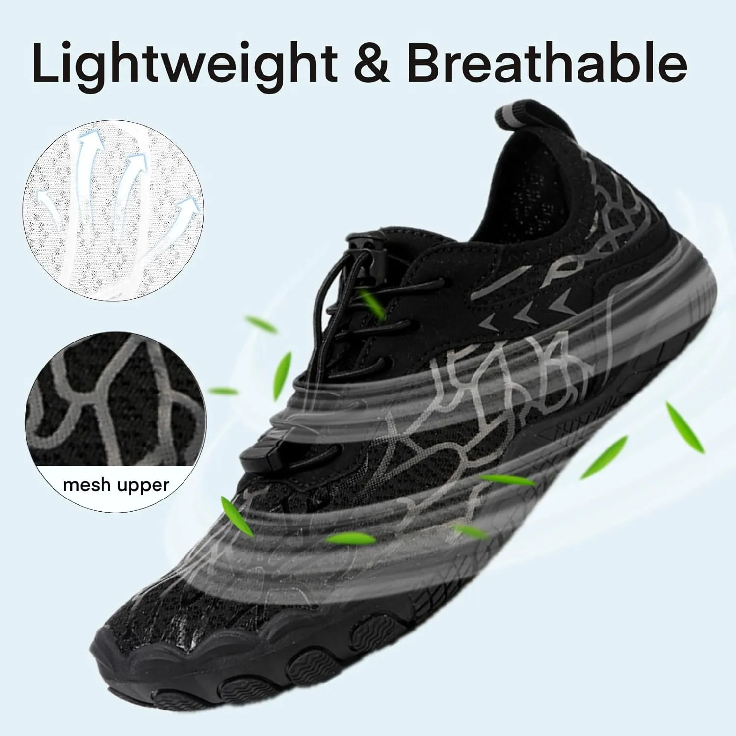 Hike Barefoot Water Shoes for Women Men, Barefoot Shoes with Wide Toe Box, Non-Slip & Quick Dry Breathable Aqua Socks for Beach Pool Aqua Swim Surf Hiking Walking Shoes