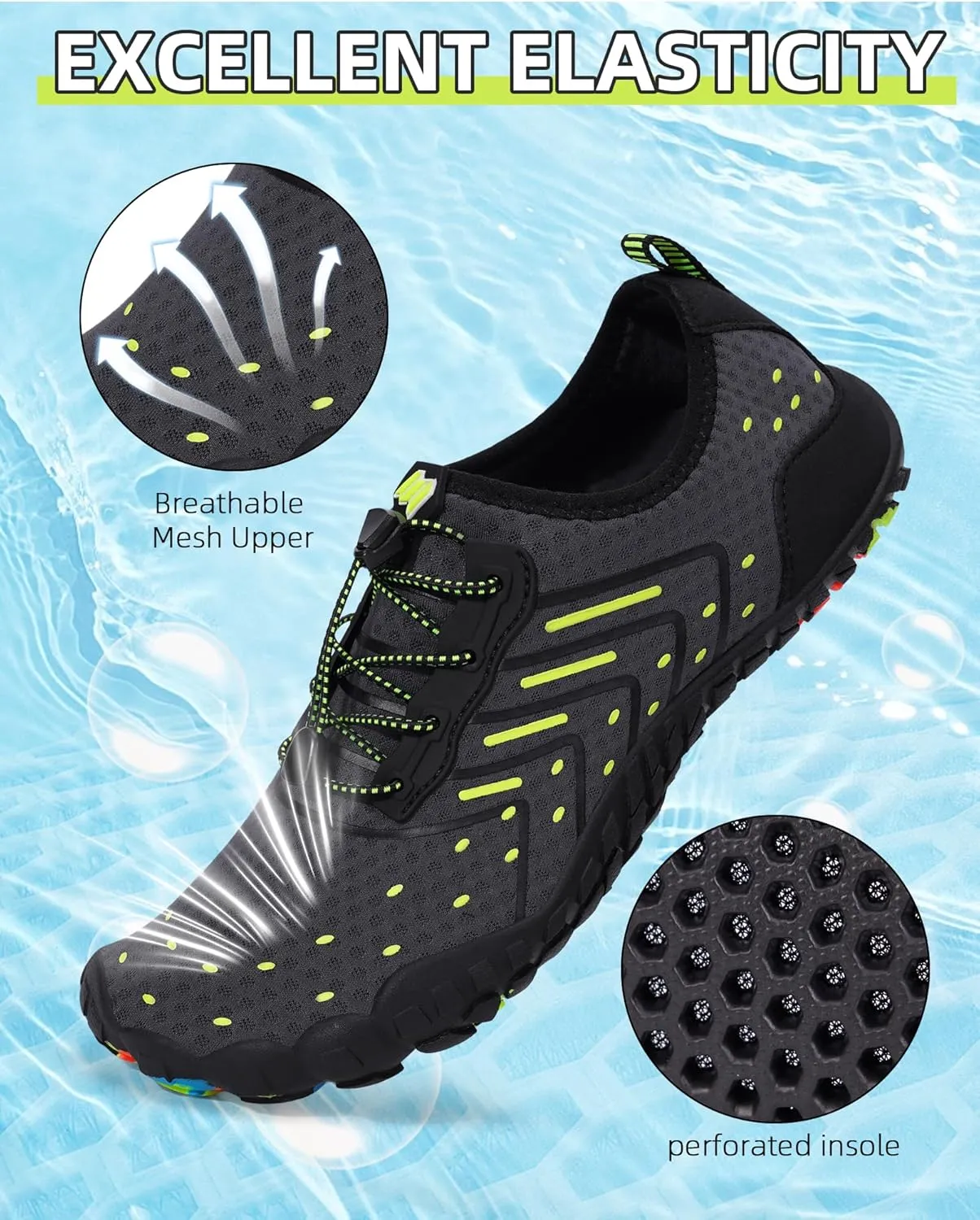 Hike Barefoot Water Shoes Women Men, Newly Quick-Dry & Wide Toe Box Breathable Pro Footwear Shoe Non-Slip for Aqua Sports Beach Pool Swim Yoga Hiking