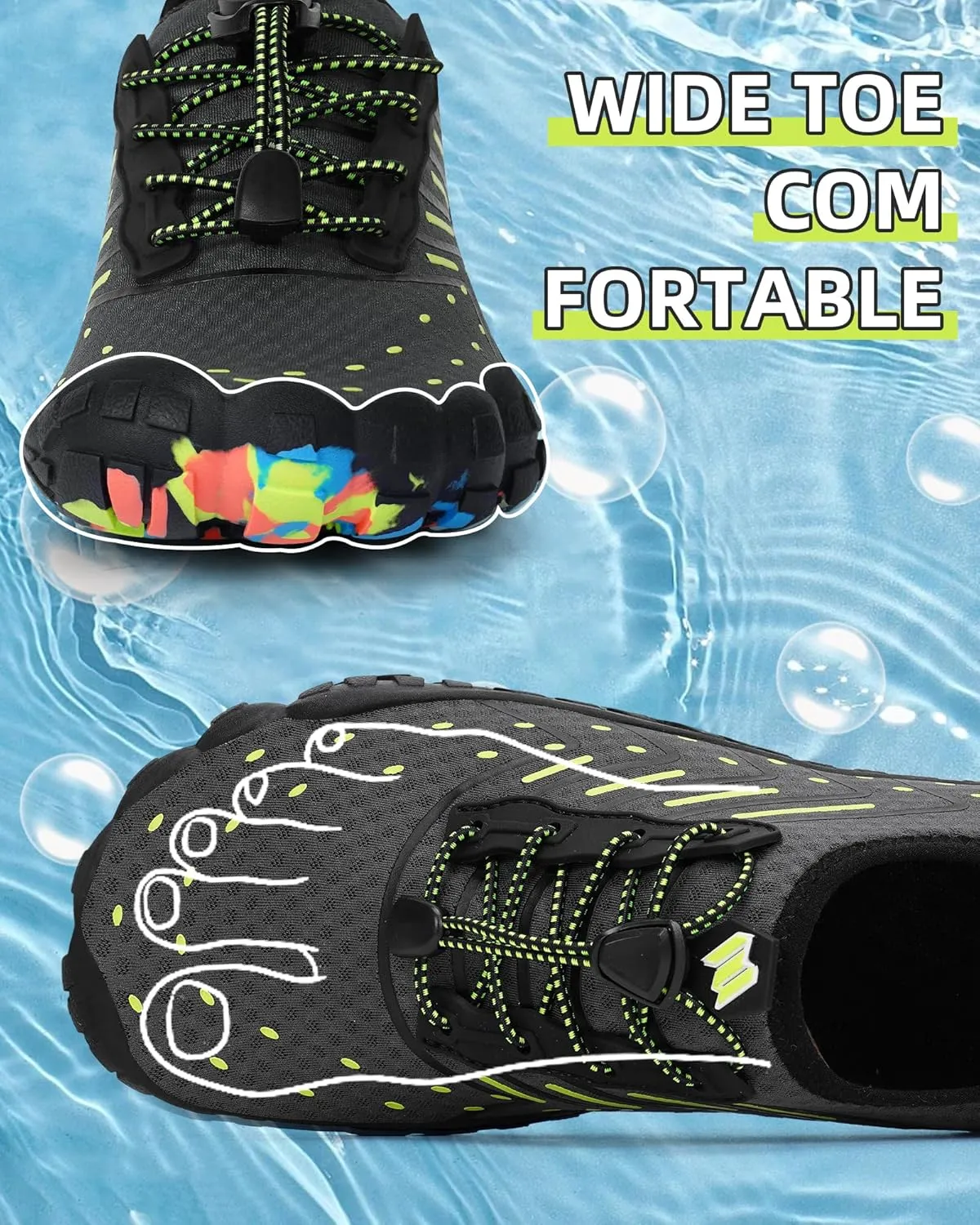 Hike Barefoot Water Shoes Women Men, Newly Quick-Dry & Wide Toe Box Breathable Pro Footwear Shoe Non-Slip for Aqua Sports Beach Pool Swim Yoga Hiking