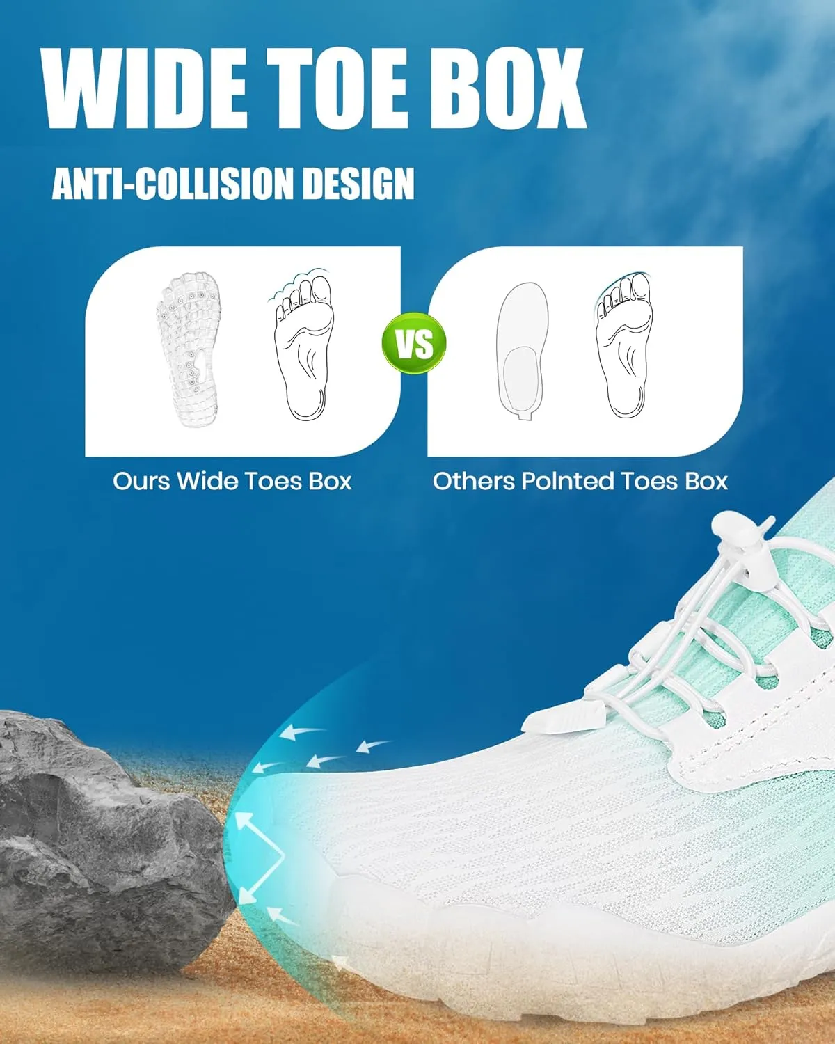Hike Barefoot Water Shoes Women Men, Newly Water-Drops Pattern Pro Minimalist Shoe Quick Dry Wide Toe Breathable & Non-Slip for Hiking Beach Aqua Surf Swim