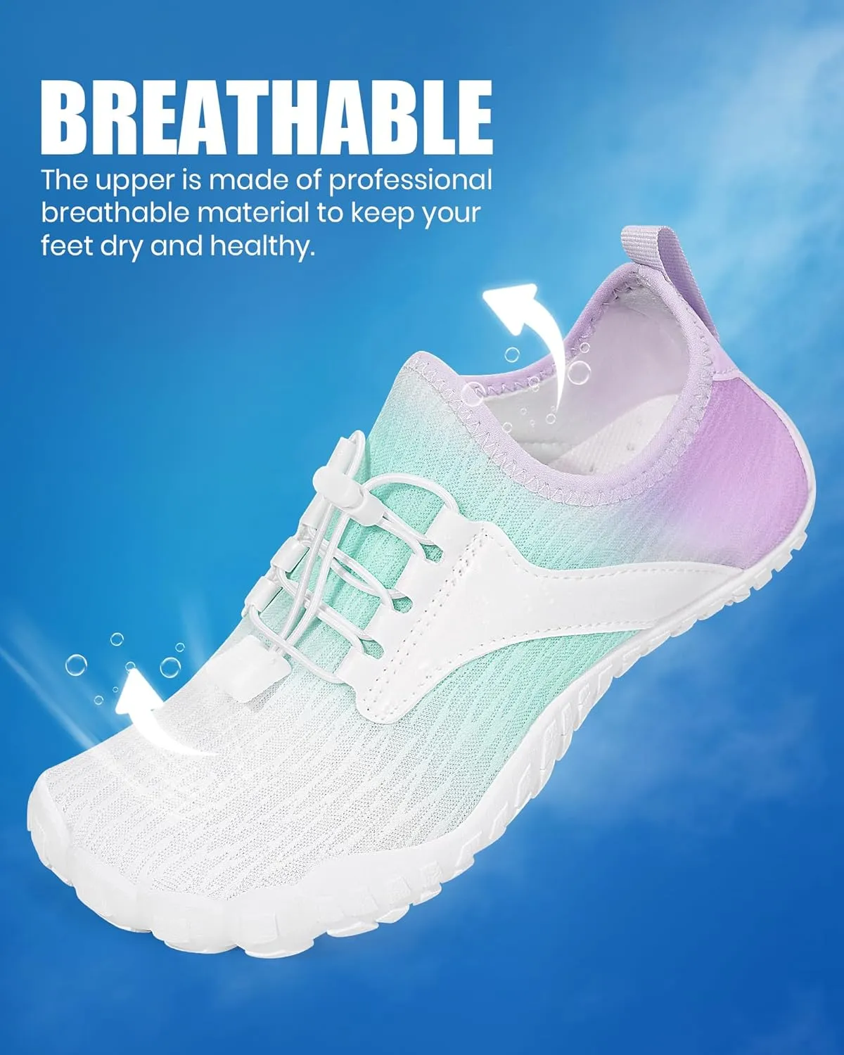Hike Barefoot Water Shoes Women Men, Newly Water-Drops Pattern Pro Minimalist Shoe Quick Dry Wide Toe Breathable & Non-Slip for Hiking Beach Aqua Surf Swim
