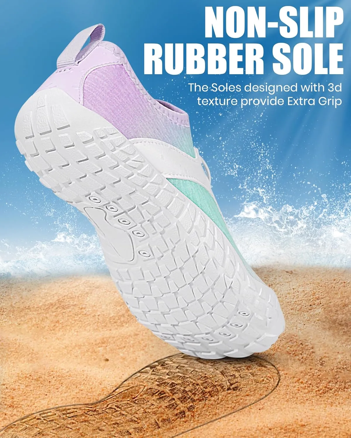 Hike Barefoot Water Shoes Women Men, Newly Water-Drops Pattern Pro Minimalist Shoe Quick Dry Wide Toe Breathable & Non-Slip for Hiking Beach Aqua Surf Swim
