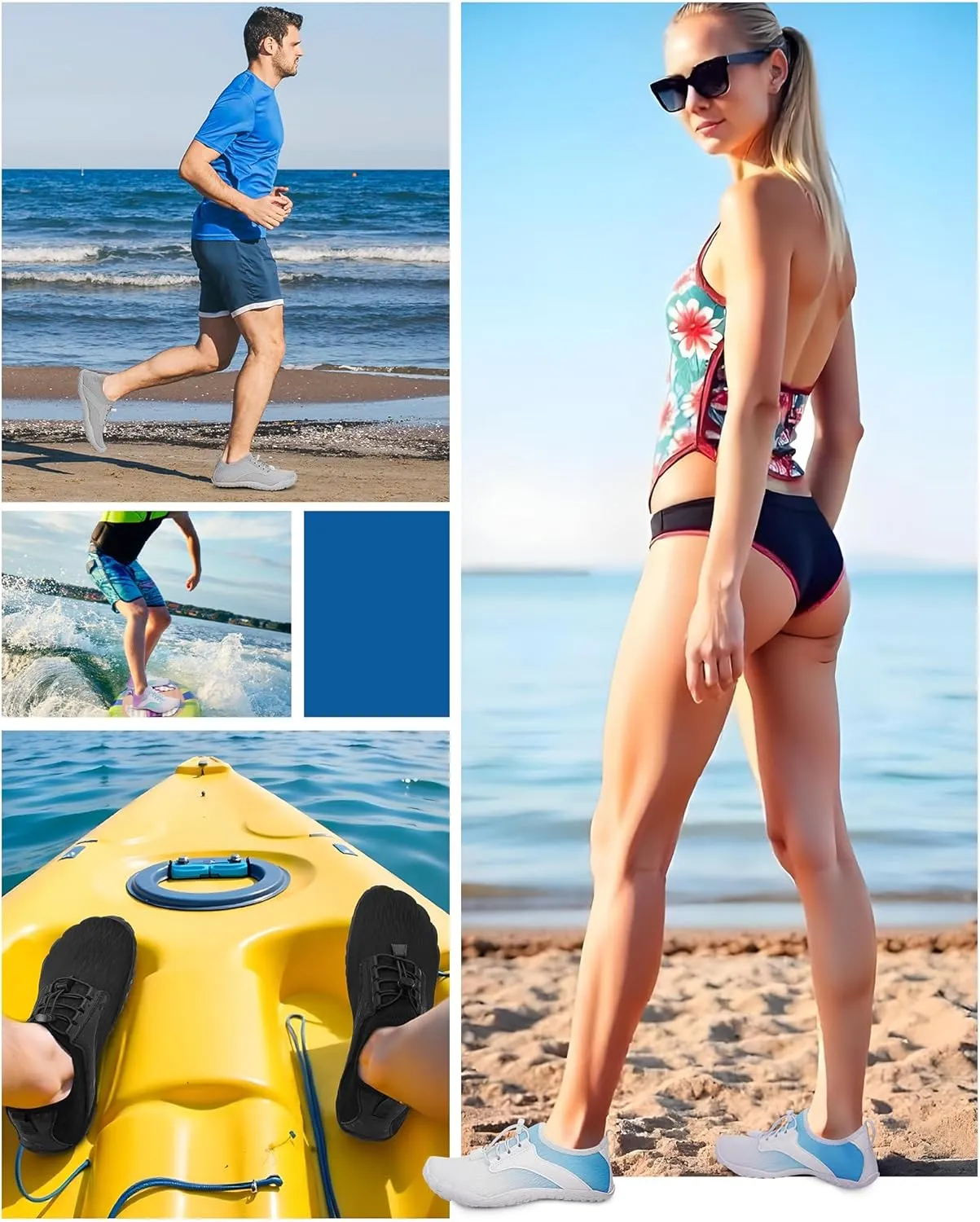 Hike Barefoot Water Shoes Women Men, Newly Water-Drops Pattern Pro Minimalist Shoe Quick Dry Wide Toe Breathable & Non-Slip for Hiking Beach Aqua Surf Swim