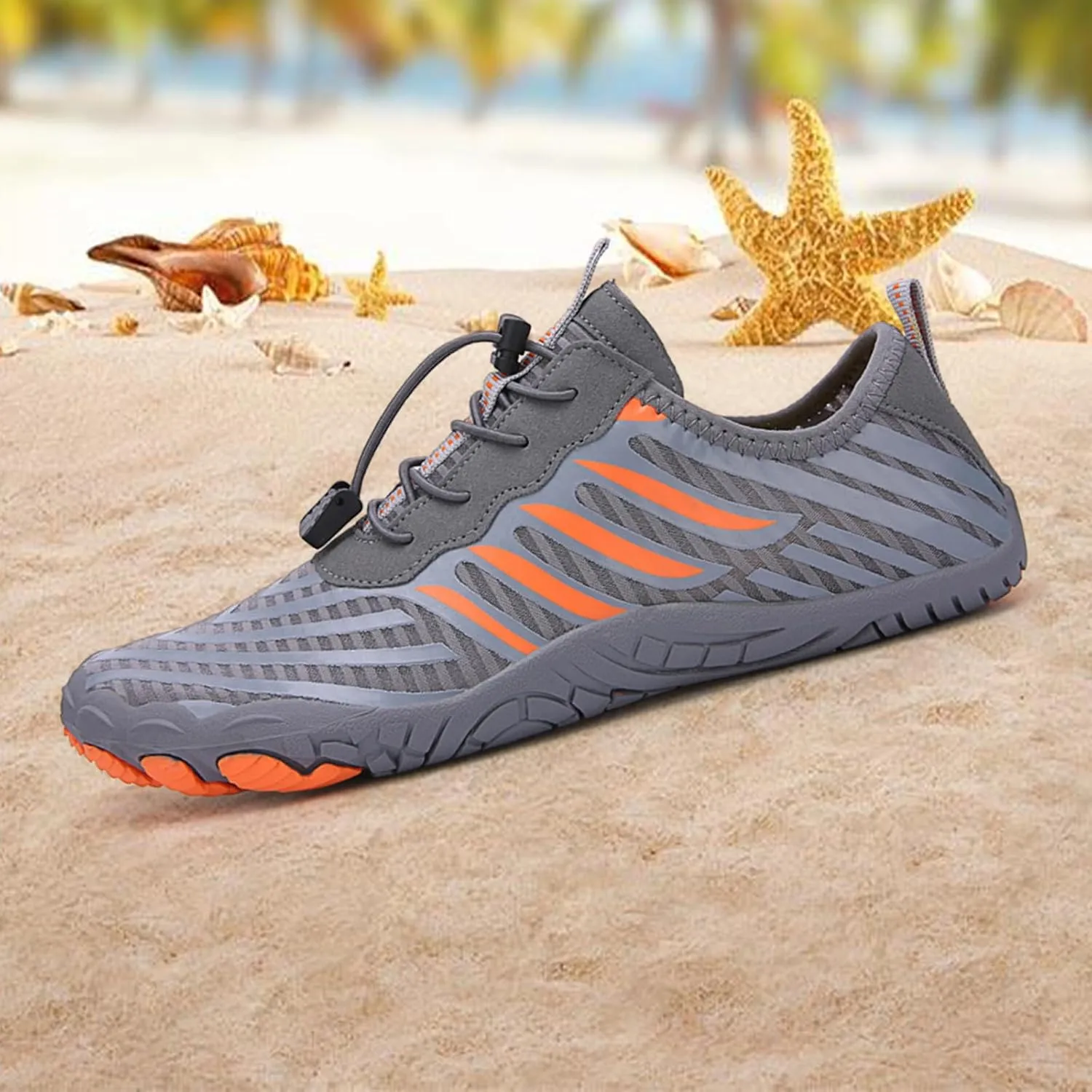 Hiking Barefoot Shoes for Women Men Non-Slip&Wide Toe Box Grounded Footwear,Breathable Waterproof Beach Walking Shoes,Lightweight Adjustable Trail Running Footwear Neuropathy Sneakers Comfort Wear