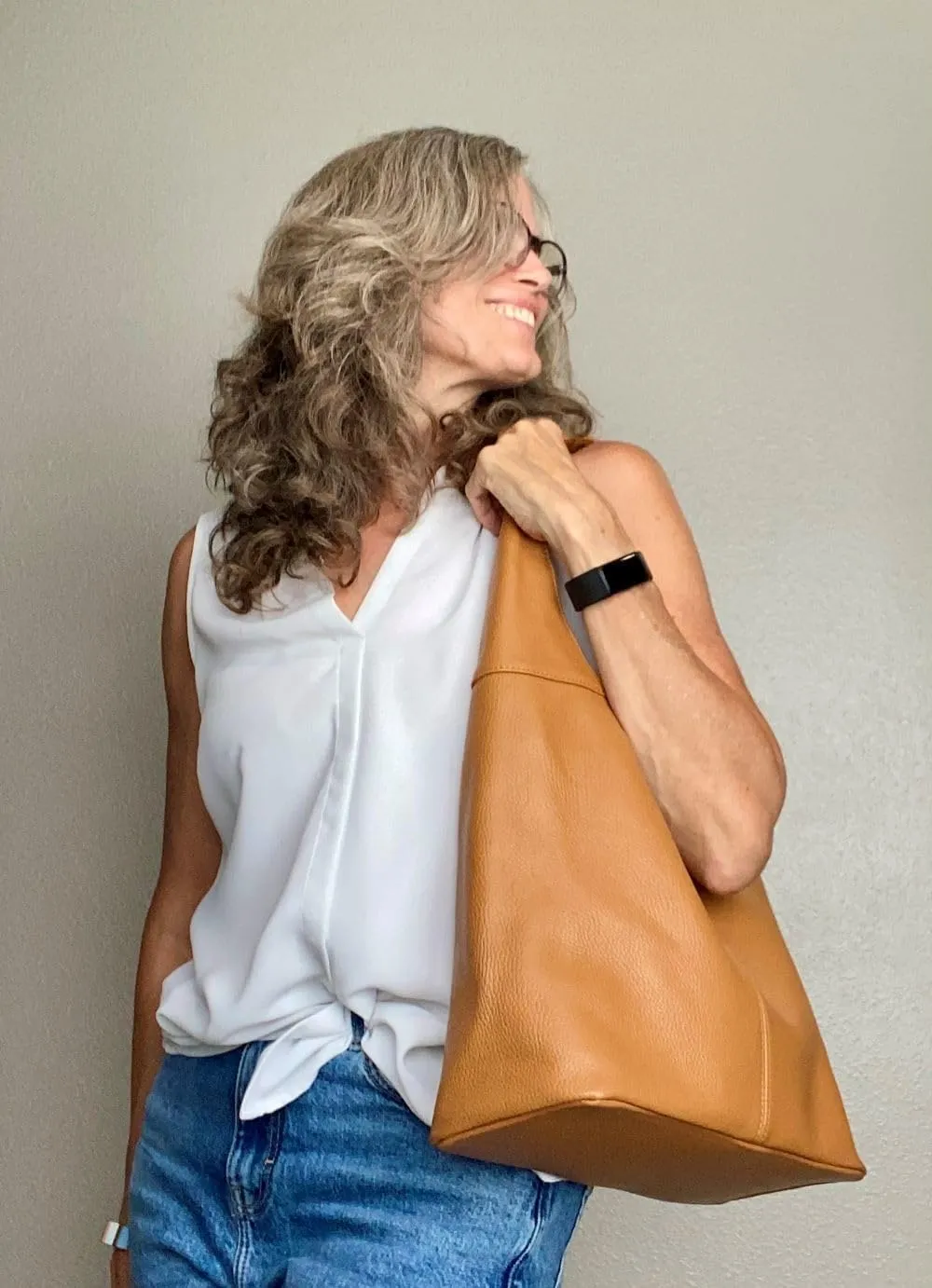 Hobo Pebbled Italian Leather Shoulder Bag – Casual Travel Tote Bag Purse