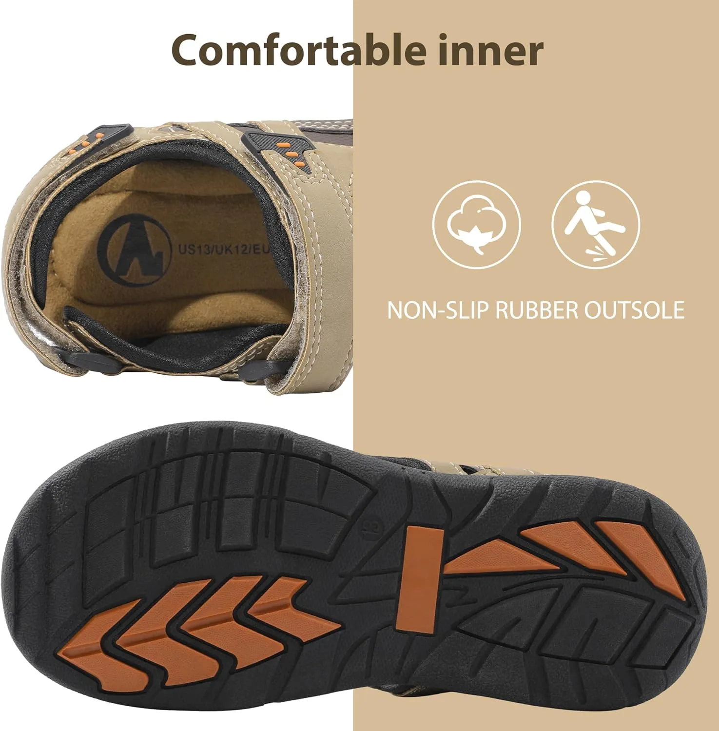 HOMEHOT Boys Sporty Outdoor Sandal Open Toe Hiking Outdoor Shoe Non-slip Athletic Sandal
