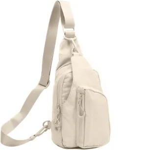 I IHAYNER Small Sling Bag for Women Crossbody Bags Fanny Pack Chest Bag for Travel Lightweight Casual Backpack for Hiking Ivory