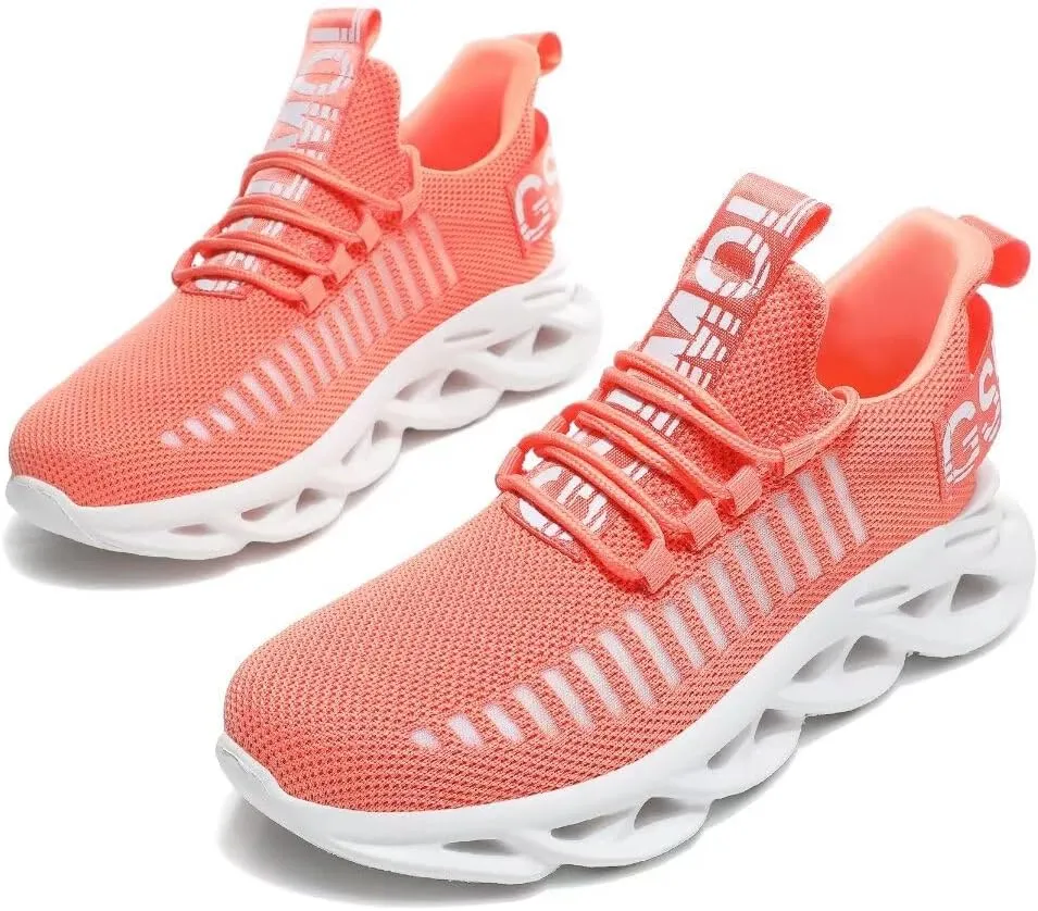 Jakcuz Women's Lace Up Walking Shoes Breathable Ultra Lightweight Sport Casual Ladies Girls Fashion Platform Sneakers