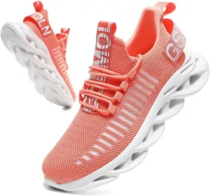 Jakcuz Women's Lace Up Walking Shoes Breathable Ultra Lightweight Sport Casual Ladies Girls Fashion Platform Sneakers